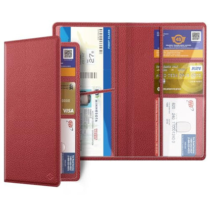 FINPAC Car Registration and Insurance Card Holder, Vehicle Glove Box Card Organizer Wallet Automobile Accessories for License - color: Poppy Red