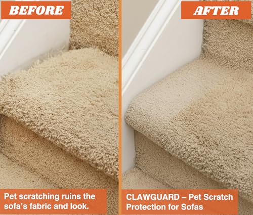 CLAWGUARD Protection Tape Strips – 20 Pre-Cut 12x4 in Scratch Barriers – Door Scratch Protector Dog & Cat – Couch Protector from Cat Claws