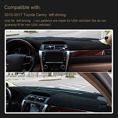 Dashboard Dash Board Cover Mat Carpet Compatible with Toyota Camry 7th Gen 2012-2017 - style: Fit for 2012-2017 Camry 7th Gen