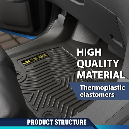 PIT66 Floor Mats Compatible with Mazda CX-5 2017 2018 2019 2020 2021 2022 2023 2024 2025, 1st & 2nd Row TPE 3-Piece All Weather Custom Protection Interior Accessories alfombras para carro - size: Fit Mazda CX-5 2017-2025 | 3PCS