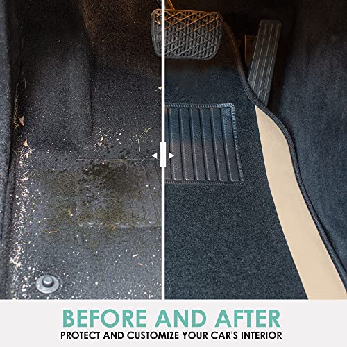 FH Group Automotive Floor Mats – Universal Fit Premium Carpet Car Mats with Driver Heel Pad, Full Set for Cars, SUVs & Trucks - Beige - color: Beige