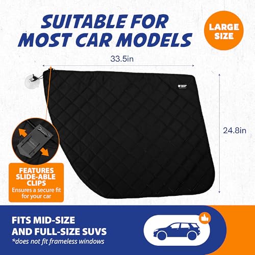 Panther Armor Car Door Protector for Dogs, Scratch Resistant Liner with Clips and Suction Cups, Large Size, Protects Car Doors from Dog Scratches, Fits Cars, SUVs, and Trucks