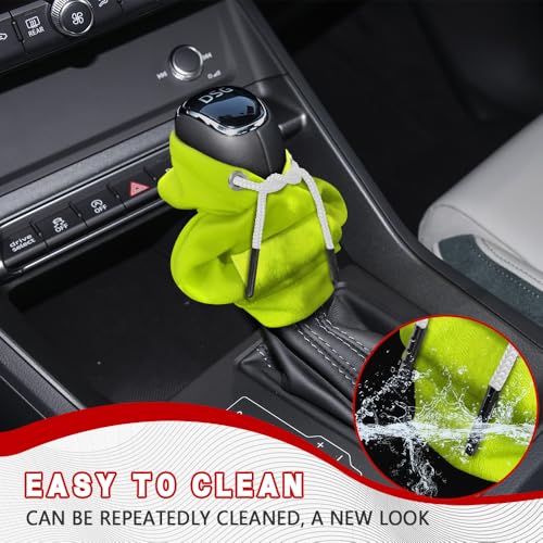 Gear Shift Hoodie, Shifter Hoodie, Funny Car Gear Shift Protector Cover, Automotive Interior Cute Gadgets Fashionable Mini Sweater Shifter Stick Knob Cover Universal for Most Vehicles (Green) - color: Green