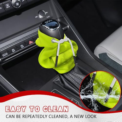 Gear Shift Hoodie, Shifter Hoodie, Funny Car Gear Shift Protector Cover, Automotive Interior Cute Gadgets Fashionable Mini Sweater Shifter Stick Knob Cover Universal for Most Vehicles (Green) - color: Green