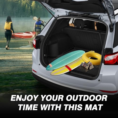 Powerty Cargo Liner & Backrest Mat for 2018-2024 Chevrolet/Chevy Equinox Accessories Rear Trunk Mat Seat Back Cover TPE All Weather Cargo Liner Heavy-Duty Trunk Liners - size: Cargo Mat｜For｜18-24｜Chevrolet/Chevy Equinox