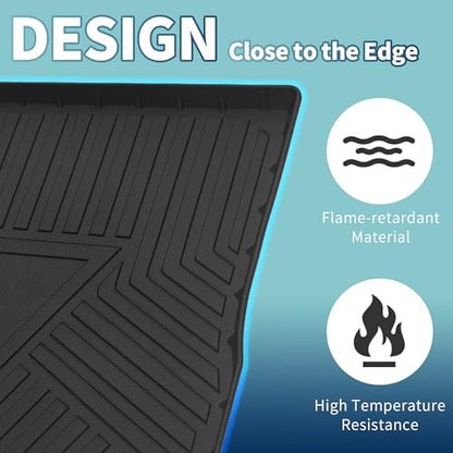 Flat Face Cargo Liner Rear Trunk Mat Trunk Cargo Luggage Boot Tray Mat Stripes and Triangles Pattern for Volkswagen Tiguan 2009-2017 Anti-Slip