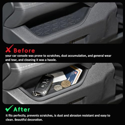 auovo Passenger Storage Organizer Mat Compatible with Toyota RAV4 Accessories 2025 2024 2023 2022 2021 2020 2019 RAV-4 Drivers Side Cubby Organizer Passenger Glove Box Organizer Tray (3PCS)