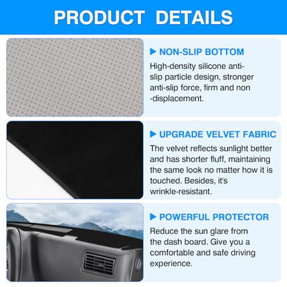 Autorder Dashboard Cover Mat for 1994-1997 Chevrolet Chevy S10 Blazer/GMC Jimmy Sonoma&1996 1997 Olds Oldsmobile Bravada Accessories Dash Cover Upgrade Velvet Dash Mat UV Rays Protector - size: 1994-1997 S10 Blazer