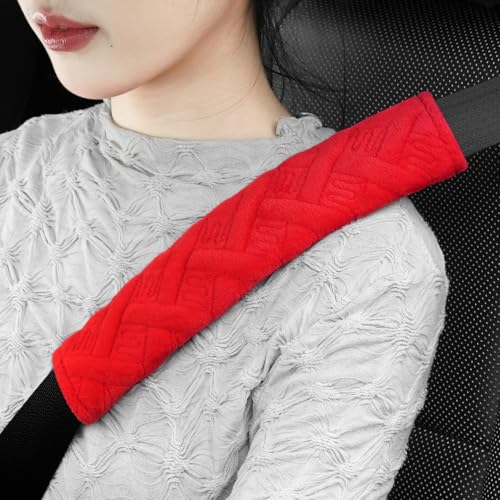 2-Pack Universal Car Seat Belt Pads Cover for A More Comfortable Driving, Seat Belt Shoulder Strap Covers Harness Pad for Car Interior Accessories(Red) - color: red