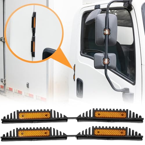 4PCS Car Door Guard Protector Edge Strip Cover Reflectors Anti-collision Sticker for vans, trucks, pickups, RVs, and more (Yellow)