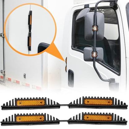 4PCS Car Door Guard Protector Edge Strip Cover Reflectors Anti-collision Sticker for vans, trucks, pickups, RVs, and more (Yellow)