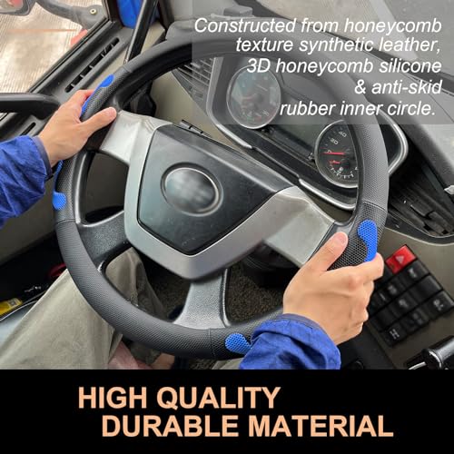 PINCTROT XL Size 17.5-18 Inch Comfy Grip Steering Wheel Cover for Semi Truck, Fits RV, Big Rig Trucker, 18 Wheeler and Classic Cars, Anti-Slip Design 17.5-18 Inch(Silicone Blue) - color: 3.Blue, size: Extra Large Size[17 1/2''-18'']