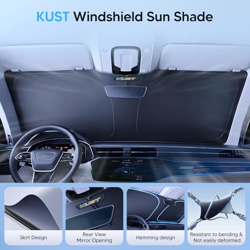 KUST Windshield Sun Shade Custom Fit for Mazda 3 Accessories 2014-2025 2026 Mazda3 Hatchback/Sedan Window Shade Cover Sun Visor Foldable Blocks UV Rays Keep Your Car Cooler - size: For | Mazda 3 2014-present