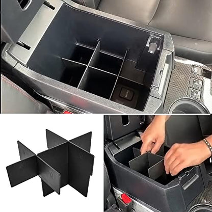 EDBETOS Center Console Organizer Insert Dividers Compatible with Toyota 4Runner 2010-2020 2021 2022 2023 5th Gen 4Runner Accessories Armrest Interlock Secondary Storage ABS Material