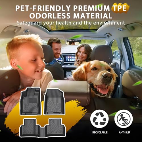Floor Mats for 2016-2021 Honda Civic Coupe/Sedan/Type R, 2017-2021 Honda Civic Hatchback, All Weather TPE Custom Fit Car Mats Floor Liners 1st & 2nd Row, Black - size: 4)Honda Civic Coupe/Sedan/Type R｜16-21｜1st&2nd Row