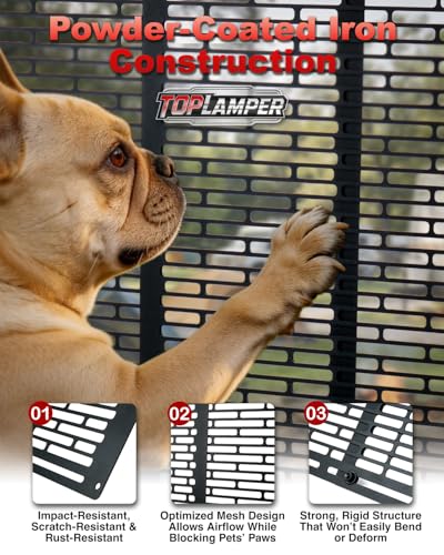 RV Screen Door Protector Heavy Duty Camper Screen Door Guard w/Screw Mount Powder-Coated Pet-Resistant Mesh Prevents Dogs Scratching, Screen Protector for RV Entry Doors (Patent Design)