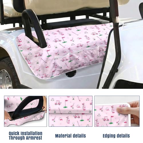 Golf Cart Seat Covers Golf Cart Seat Towel Blanket Group - color: Pink Golf with Pocket
