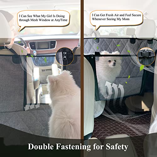VIVAGLORY Dog Seat Cover Easyhammock Dog Hammock, Seat Cover for Car, Back Backseat Split Hair Resistant Protector for Pet, Standard, Heather Black - color: Heather Black, size: Standard (width 52")