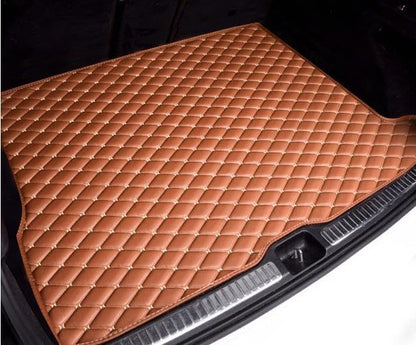 Custom Car Cargo Mat Car Boot Liner Waterproof Anti-Slip All Weather Protection Leather Material, Compatible with 99% Car Model Trunk Carpet Liners (Bown) - color: bown
