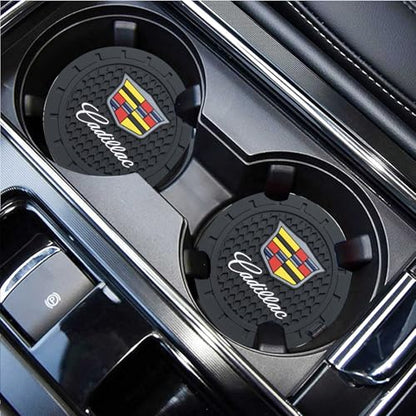 Car Cup Holder Coaster for Cadillac Cupholder Coaster Interior Accessories 2.75in 2Pack - color: Black-03