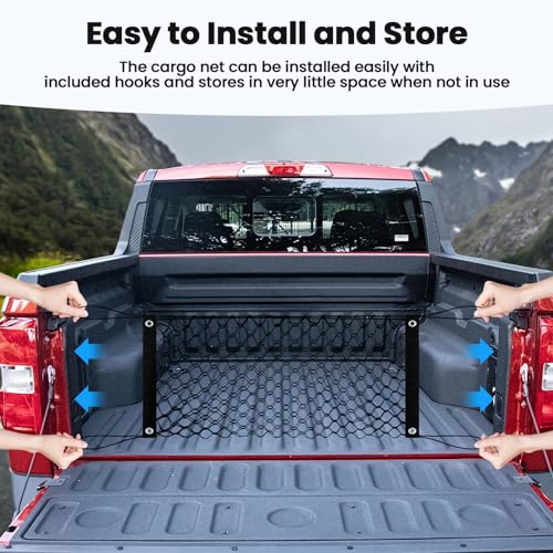 Canvcle Trunk Cargo Net for 2022-2025 2026 Ford Maverick Accessories Envelope Style Mesh Trunk Net Organizer and Storage Stretchable Adjustable Elastic Nylon Rear Cargo Netting with Hooks - style: for Ford Maverick