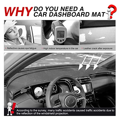 Autorder Dashboard Cover Mat for Hyundai Santa Cruz 2022 2023 2024 Accessories Dash Cover Flannel Dash Mat Sunshade Glare UV Rays Protector - size: 2022-2024 Hyundai Santa Cruz
