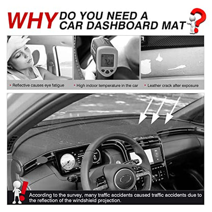 Autorder Dashboard Cover Mat for Hyundai Santa Cruz 2022 2023 2024 Accessories Dash Cover Flannel Dash Mat Sunshade Glare UV Rays Protector - size: 2022-2024 Hyundai Santa Cruz