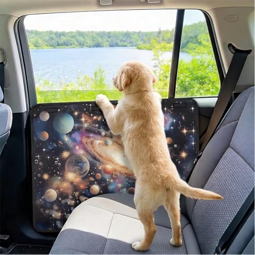 Cosmic Space Dog Scratch Door Protector – Thickened & Stain-Resistant Door Panel Covers for Trucks, SUVs, Sedans, Protects from Dog Scratching - color: Cosmic Space