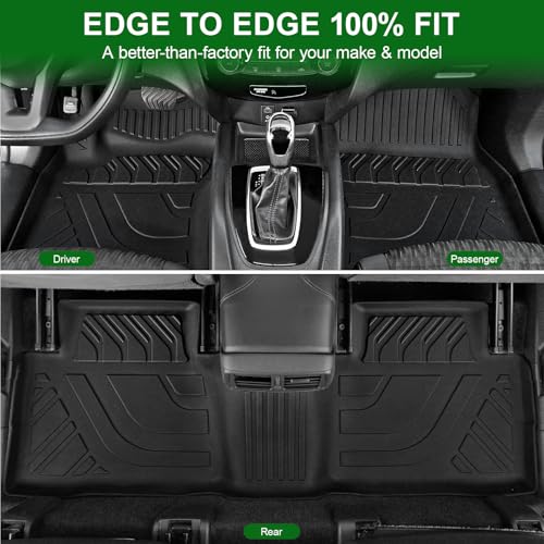 Floor Mats Fit for Nissan Rogue 2014-2020 (NOT for Sport/Select/Hybird/7-Seat), TPE All Weather Durable 1st and 2nd Row Floor Liners Door Sill Guards for Nissan Rogue Accessories