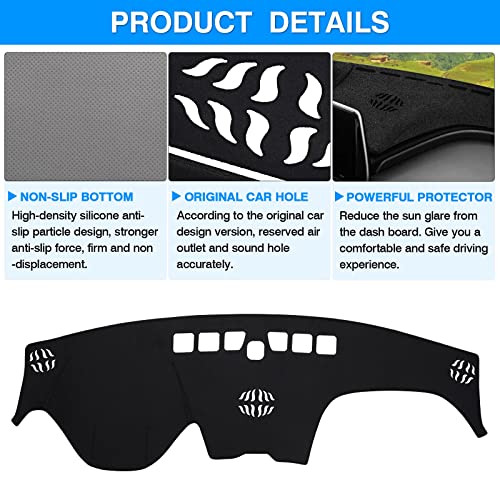 Autorder Dashboard Cover Mat for Hyundai Santa Fe 2019 2020 2021 2022 2023 Accessories Dash Cover Flannel Dash Mat Sunshade Glare UV Rays Protector - size: 2019-2023 Hyundai Santa Fe