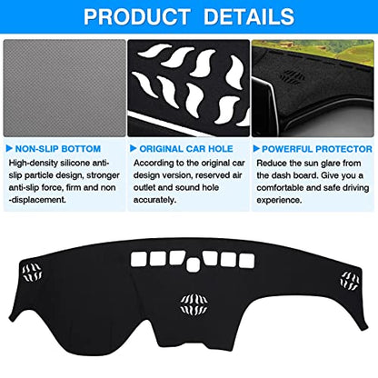 Autorder Dashboard Cover Mat for Hyundai Santa Fe 2019 2020 2021 2022 2023 Accessories Dash Cover Flannel Dash Mat Sunshade Glare UV Rays Protector - size: 2019-2023 Hyundai Santa Fe