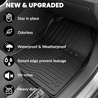 Auxko All Weather Cargo Mat with Backrest Mat Fit for Toyota RAV4 Hybrid 2026 (Not for Phev) TPE Mat Accessories All Season Odorless Anti-Slip Black - size: rav4 hybrid|2026|cargo+backrest mats