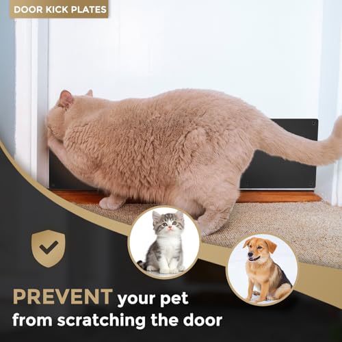 uxcell Door Kick Plate, 10 x 30 Inches Aluminum Kick Plate Door Plate, 1.5mm (1/16 Inch) Thickness, for Exterior Front Door or Back Door, Black (Single Pack) - color: Black, size: 10 x 30 Inch