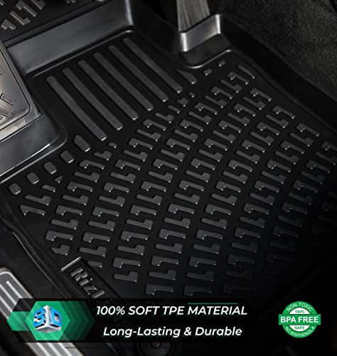 RizLiner BMW X1 2016-2022 & X2 2018-2023 Floor Mats 3D Custom Fit Compatible with BMW X1 & X2 Rubber Car Mats Laser Measured 1st & 2nd Row Floor Liners All Weather TPE (Front & Rear, Black) - size: X1 2016 - 2022 / X2 2018 - 2023