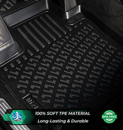 RizLiner BMW X1 2016-2022 & X2 2018-2023 Floor Mats 3D Custom Fit Compatible with BMW X1 & X2 Rubber Car Mats Laser Measured 1st & 2nd Row Floor Liners All Weather TPE (Front & Rear, Black) - size: X1 2016 - 2022 / X2 2018 - 2023
