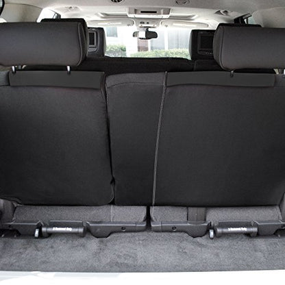 FH Group Full Cover Rear Bench Car Seat Cover – Universal Fit, Split Bench Design with Zipper, Compatible with 60/40 & 40/60 Split Seats, SUV & Van – Black - color: Black, style: Rear Set