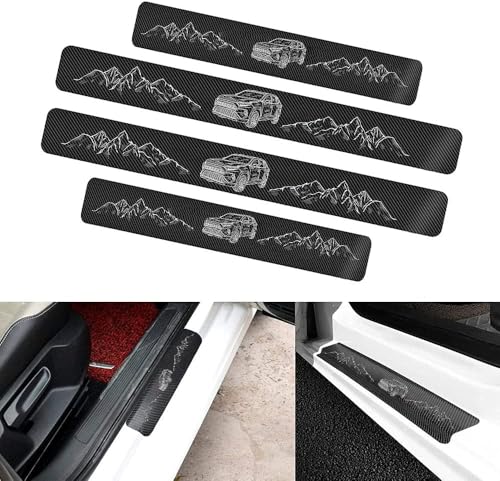 4 Pieces Car Door Sill Protector,Carbon Fiber Threshold Anti-Scratch Sticker Door Edge/Rear Guard Protection (4pcs-r) - color: 4pcs-r