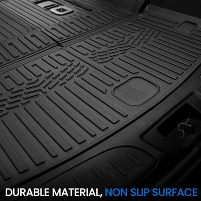 Floor Mats Set for 2016-2026 Dodge Durango (Only for 7 Seats with Bench Seats), All Weather TPE Backrest Mat Trunk Mat Cargo Liner Door Sill Guards Accessories (7 Seats Floor Mats Set)