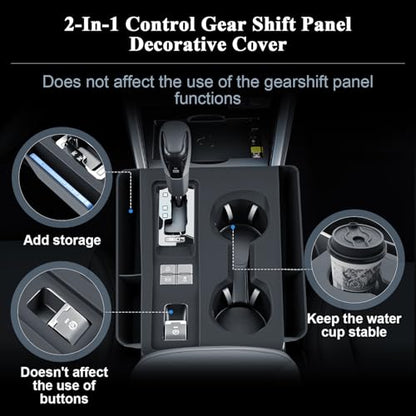 BIBIBO for New 2026 Subaru Outback Gear Shift Panel Cover 2026 Subaru Outback(Premium,Limited,Touring,Wilderness,Limited XT,Touring XT) Gear Shift Trim Cover Silicone w/Side Storage Box - color: Black-Gear Shift Cover