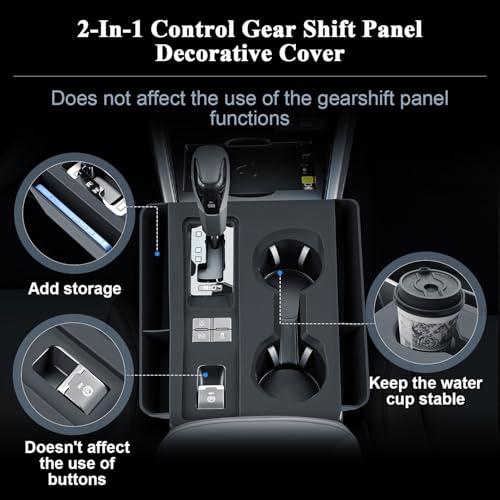BIBIBO for New 2026 Subaru Outback Gear Shift Panel Cover 2026 Subaru Outback(Premium,Limited,Touring,Wilderness,Limited XT,Touring XT) Gear Shift Trim Cover Silicone w/Side Storage Box - color: Black-Gear Shift Cover