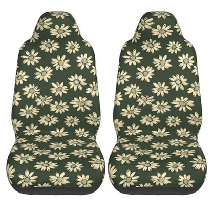 Car Seat Cover Sage Green Daisy Bucket Seat Protection, Easy to Install Seat Covers Cushion for Car Truck Van SUV Hippie Floral Vehicle Cushion Covers Universal Fit - color: Daisy