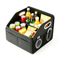 Leather Car Organizer Front Seat Organizer with Metal Handles,Black Car Organizer for Passenger Seat Organizer