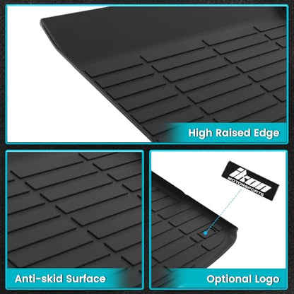 FREEMOTOR802 Compatible with 2025-2026 Audi Q6 e-tron & SQ6 e-tron Trunk Mat, Black Rear Carpets Liner Protection TPE Thermo Plastic Elastomer All Weather Boot Tray Cover Protector Pad