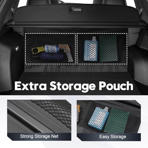 Powerty Cargo Cover for 2025 2026 Chevy Equinox & GMC Terrain Accessories Trunk Cover Retractable Trunk Shielding Shade Cargo Luggage Cover with Storage Cargo Net No Gap - size: 6) Chevy Equinox & GMC Terrain | 2025-2026