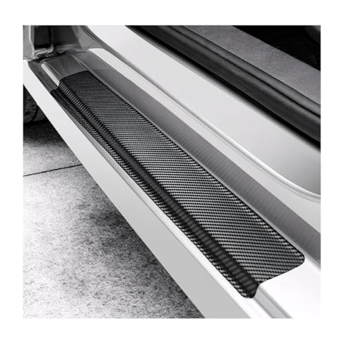 4 PCS Car Door Sill Protector, Anti-Scratch 5D Carbon Fiber Textured Door Threshold Protection Sticker, Door Entry Edge Guards Cover Strips for Most Vehicle, Car Accessories (Black) - color: 5D, Black
