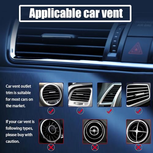 10 Pieces Cow Print Car Air Conditioner Air Outlet Decorative Strips, Cow Print car Accessories, Flexible Shiny Auto Car Vent Interior Accessories for All Air Vent Outlet (Black White-Cow)