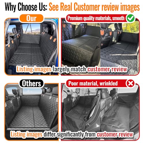 Dog Back Seat Extender for Truck,Truck Dog Seat Cover Back Seat,Dog Hammock for Truck,Hard Bottom Seat Extender,Pet Seat Covers for F150/RAM1500/Silverado - color: Black, size: XL-for Full Size Truck
