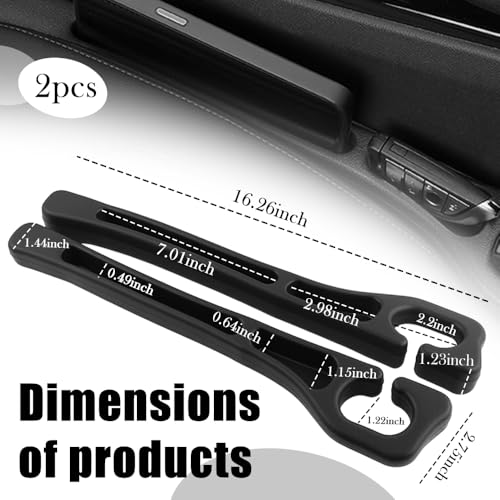 2PCS Upgraded Car Seat Gap Filler,Soft No Drop Seat Guard for Cars with Dual Slot Car Seats Gap Organizer for Storing Items & Filling Gaps,Versatile Between Seats Cars Gaps Filler (Style1)