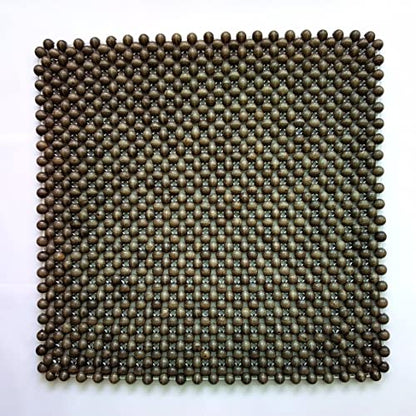 Natural Wood Beaded Seat Cover Pad Mat Comfy Cool Summer Massage Seat Cushion (Square Large) for Truck,RV,Pickup,Big Office Chair only - size: All-Purpose XL (21.65" Square)