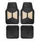 Automotive Floor Mats Climaproof for All Weather Protection Universal Fit Heavy Duty Rubber Fits Most Cars, SUVs, and Trucks, Full Set Trim to Fit FH Group Beige